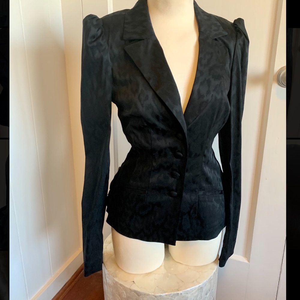 Betsey Johnson Bustle Blazer Jacket Leopard